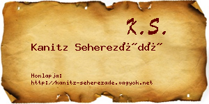 Kanitz Seherezádé névjegykártya